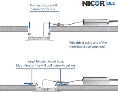 NICOR Lighting 4 inch Round White Flat Panel LED Downlight in 2700K (DLE421202KRDWH)