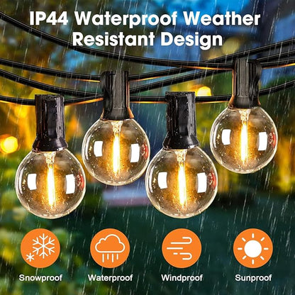 GvvooHome 36 Pack G40 Replacement Bulbs for Outdoor String Lights, Shatterproof LED Globe Light Bulbs for Indoor Outdoor Patio Cafe Decor, E12 Screw Base, Warm White