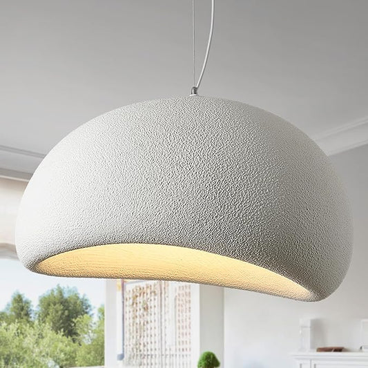 23.6in Wabi Sabi Pendant Light, Kitchen Island Lighting Fixture Ceiling Mount Japanese Lamp Japandi Chandelier for Dining Living Room Hallway Bedroom Restaurant Hanging Lamp, White 1 Pack
