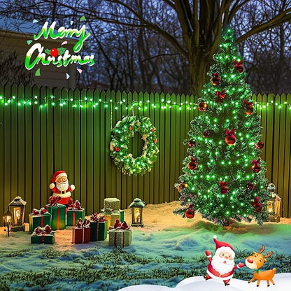JMEXSUSS 2 Pack Solar String Lights Outdoor Waterproof, Total 400 LED 151FT Solar Christmas Lights Outdoor, 8 Modes Christmas Light for Outside Patio Yard Tree Decorations, Green