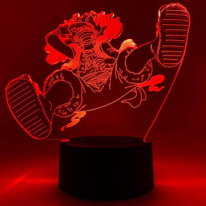 Otaku Lamps Luffy GEAR5 Laughing One Piece – Anime Lamp Figure Night Light, 16 Color RGB LED – 3D Anime Room Décor Gift for Otaku