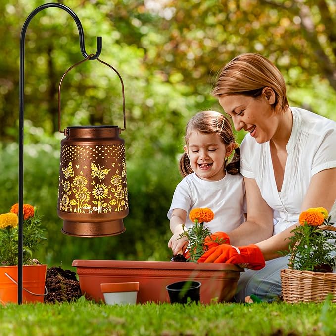 Butterfly Solar Lanterns Outdoor Waterproof,Garden Decor Metal Hanging Decorative Solar Lights,Mothers Day Gifts,Birthday Gifts for Women Mom Grandma,Gardening Gifts for Yard,Patio, Lawn,Tabletop