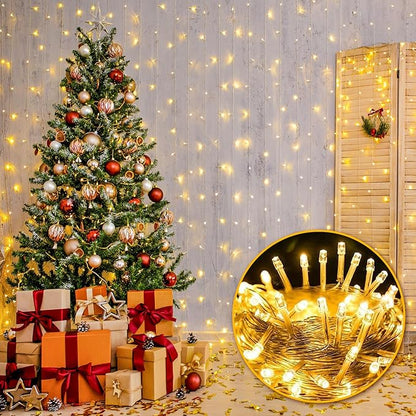 400FT Extra Long Christmas String Lights with Remote, LED Outdoor Waterproof Fairy Lights, Connectable Timer Dimmable Holiday Lights for Roof, Wedding, Party, Garden Decorations (Warm White)