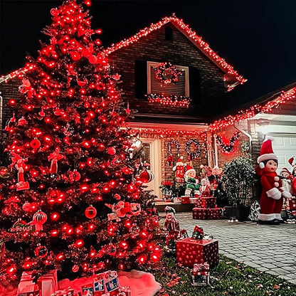 JMEXSUSS Red Valentines Day Decor Lights Clear Wire, 66ft 200 LED Red Christmas String Twinkle Fairy Lights Outdoor Indoor Plug in for Room Party Tree Valentines Day Decorations