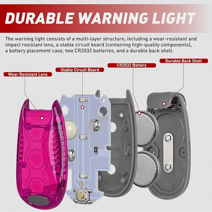 Nilight LED Safety Light 4PCS Pink Marine Navigation Bike Tail Lights Three Modes Waterproof Reflective Gear Clip On Flash Strobe Indicator Lamp for Night Boating Fishing Cycling Jogging