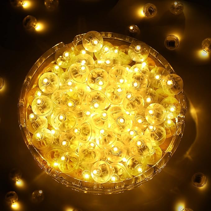 ZGWJ 100PCs Colorful Balloon Lights Mini, Battery Powered, Long Standby Time Waterproof Tiny Led Round Flash Light for Paper Lantern Balloon Party Easter Eggs Wedding Christmas Halloween Decorations