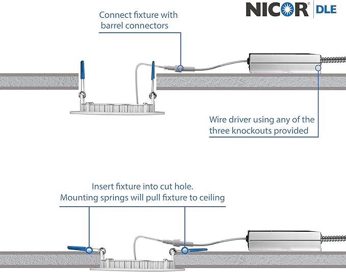 NICOR Lighting DLE621202KRDWH Recessed Lighting Kit, White, 6 Inches
