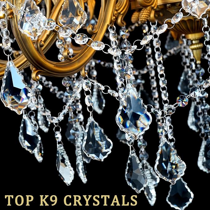 Large Crystal Chandeliers Contemporary Chandelier Island Lighting 20 Lights Candle Pendant Ceiling Light Fixture for Living Room Staircase Hallway Entry High Ceilling H50''