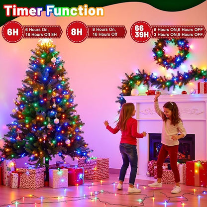 100FT 300 LED Color Changing Christmas Lights, Warm White & Multicolor Outdoor String Lights with Remote, Waterproof Fairy Twinkle Light for Outside Indoor Home Patio Yard Party Garden Decorations