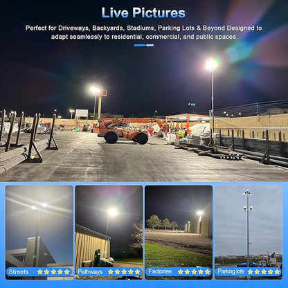 LED Parking Lot Light 320W UL Listed 44800LM LED Shoebox Parking Lot Lights with Arm Mount 100-277V Commercial Area Lighting 5000K IP65 Waterproof
