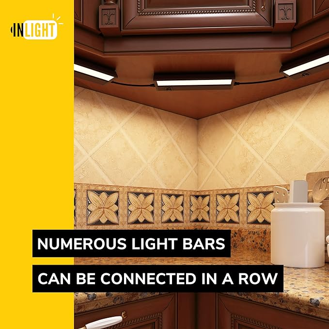 GETINLIGHT 9-inch Swivel LED Under Cabinet Lights, Glass Lens, Selectable White 2700K/4000K/5000K, Dimmable with Wall Dimmers, Bronze Finish, IN-0202-0-BZ