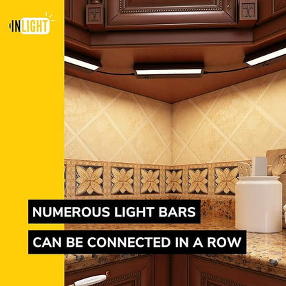 GETINLIGHT 24-inch Swivel LED Under Cabinet Lights, Glass Lens, Selectable White 2700K/4000K/5000K, Dimmable with Wall Dimmers, Bronze Finish, IN-0202-3-BZ
