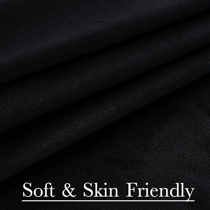 StangH Black Blackout Velvet Curtains 96 inches Long Back Tab Thermal Insulated Theater Curtains Heavy Privacy Drapes for Living Room Sliding Door Office, W100 x L96, 1 Panel
