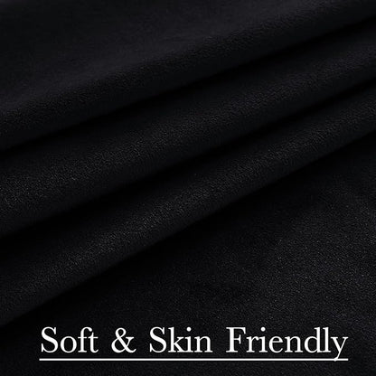 StangH Black Blackout Velvet Curtains 96 inches Long Back Tab Thermal Insulated Theater Curtains Heavy Privacy Drapes for Living Room Sliding Door Office, W100 x L96, 1 Panel