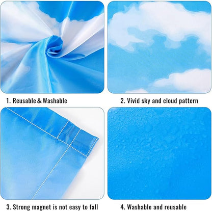 Patelai 8 Pack Fluorescent Light Covers for Classroom Ceiling 4 x 2 Feet Magnetic Light Covers Filter for Office School Drop Ceiling Supplies(Sky Style)