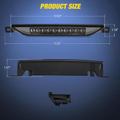 Nilight Third Brake Light Tail High Mount 3rd Stop Lights Smoked Lens for Dodge Caliber 2007-2012 Durango 2011-2017 Jeep Cherokee 2011-2017 Compass 2007-2016 Van SUV Rear Center Cab Lamp