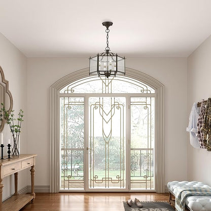 Livex Lighting 4398-02 Livingston 4-Light Convertible Hanging Lantern/Ceiling Mount, Polished Brass