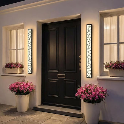 Outdoor Wall Lights 39.4inch Modern Outdoor Wall Sconce LED Long Wall Sconces Black Front Porch Light Waterproof Led Wall Light IP67 3000K Exterior Lighting Fixtures