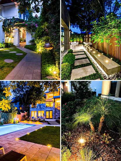 ZUCKEO Low Voltage Landscape Lighting LED Well Lights 3W 12V-24V in Ground Light IP67 Waterproof Outdoor Low Voltage Landscape Lights for Floor Driveway Deck Step Garden (8 Pack Warm White)