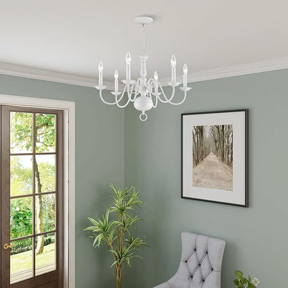 Livex Lighting 5006-03 Williamsburgh 6-Light Chandelier, White