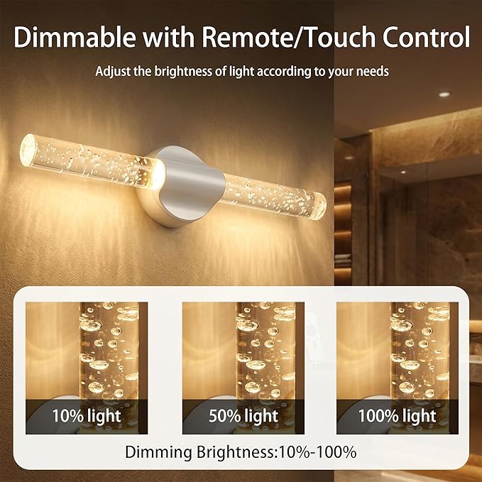 Battery Operated Wall Sconces Set of 2, Rechargeable Wall Lights with Remote Control & Dimmable, Wireless Wall Lamp Fixtures Not Hardwired for Bedroom Living Room Hallway (5400mAh, White)