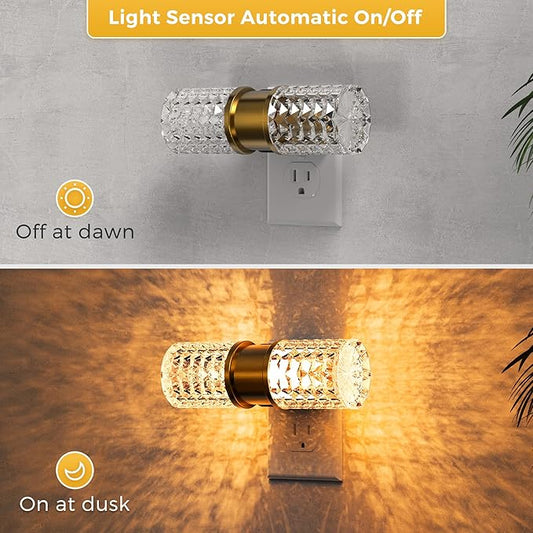 L LOHAS LED Night Light,Modern Night Lights Plug into Wall,2 Pack Amber-3000K-5000K Adjustable Color Temperature Night-Light,Dimmable Nightlights with Dusk to Dawn Sensor for Rooms Bathroom Hallway