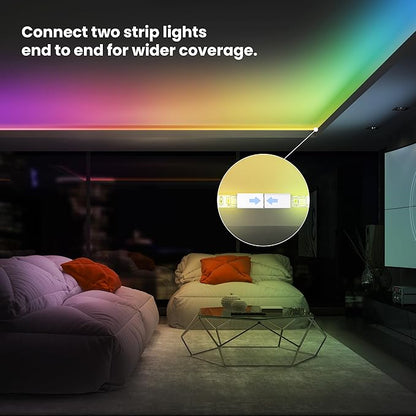 Feit Electric 20FT Smart LED Strip Light, Chasing RGB + Tunable White, App & Remote Control, Alexa & Google Home Compatible, Linkable & Cuttable Tape Light, TAPE20/CHASE/AG