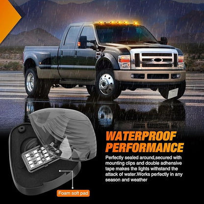 Nilight LED Cab Marker Lights 5 PCS 16 LED Smoke Lens Amber Clearance Roof Running Light Compatible with 1999-2016 Ford E150 E250 E350 E450 E550 F150 F250 F350 F450 F550 Super duty