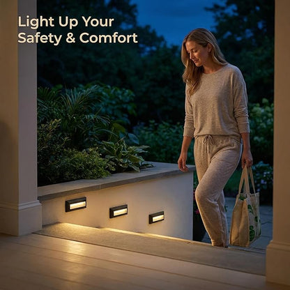 ZONK LED Outdoor Indoor Step Lights, Line Voltage 110-240V 2W Landscape Stair Lights, 9Inch Non-dimmable 3000K IP65 Waterproof Stairway Lighting, LED Deck Light, Retaining Wall Lights, 6Pack