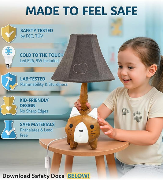 Cat Lamp for Girls Bedroom - 20", Animal Lamp for Kids Room - Cute Christmas Gifts, Birthday Gifts for All Ages: Toddler Boys, Children, Grandkids 3 4 5 and Up Years Old, Sister, Brother, Sibling