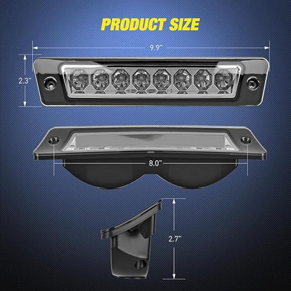 Nilight Third Brake Light Tail High Mount 3rd Stop Lights Smoked Lens Compatible with Ford Mustang LX Hatchback 1987 1988 1989 1990 1991 1992 1993 with Spoiler Version Pickup Truck Rear Center Cab