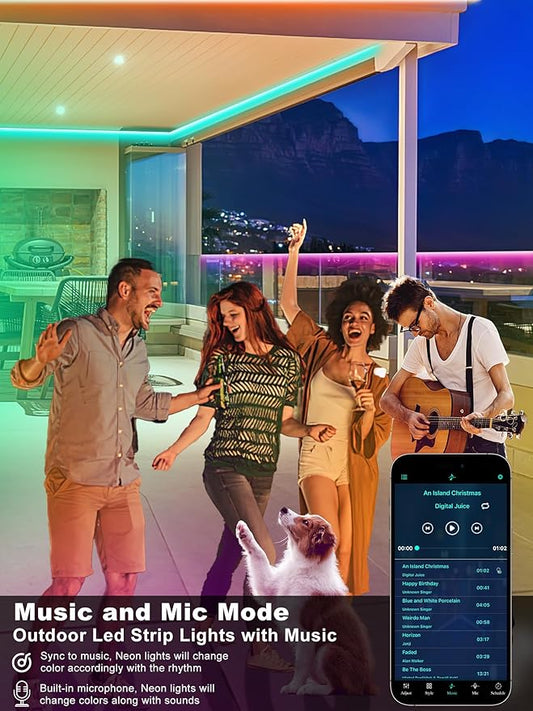 Ledagic Outdoor Led Strip Lights Waterproof 300ft, Ip68 Outside Led Light Strip Waterproof with Remote and App Control, Exterior Music Syne RGB Led Rope Lights for Bathroom, Party Home Decor (2*150ft)