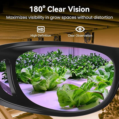 Indoor Hydroponics Grow Room Glasses with UV Protection for HPS, MH, LED Grow Lights