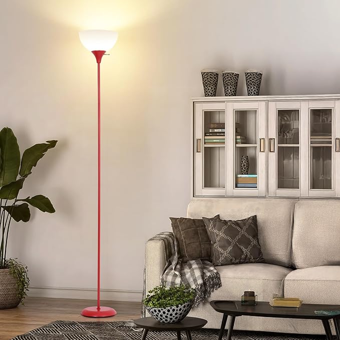 RISLG Standing Lamp, Floor Lamp, Dimmable Floor Lamps for Living Room Bedroom Study Office Kid’s Room (Red)