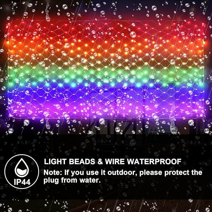Leisure world Rainbow Pride Flag Lights 384 LEDs – 6.6ft x 3.3ft Waterproof Net Light with 8 Modes for Yard, Garden, Pride Month & Party Decor