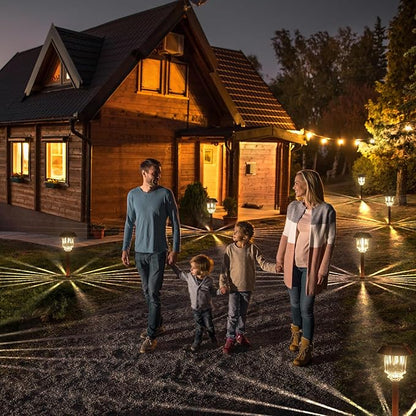 XMCOSY+ Solar Pathway Lights Outdoor - 6 Pack Solar Garden Lights, 10-40 LM Dimmable Solar Lights Outdoor Waterproof Auto On/Off IP 65 Solar Powered Landscape Lighting for Patio Walkway Driveway