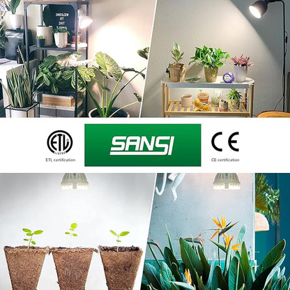 SANSI Grow Light Bulb with COC Technology, Full Spectrum 10W Grow Lamp (150 Watt Equiv) with Optical Lens for High PPFD, Perfect for Seeding and Growing of Indoor Plants, Flowers and Garden