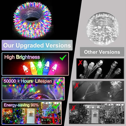 1500LED Christmas Lights Outdoor Use, 470ft 12 Modes Multicolor LED String Lights with Timer Dimmable, Waterproof Christmas Lights for Tree Wedding Xmas Patio Balcony Garden Decor Multicolor