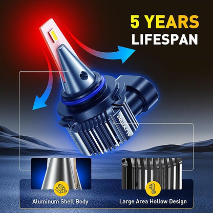 AUXITO 9006/hb4 LED Fog Light Bulbs 18000LM, 1000% Brighter 6500K 9006 Fog Lights, 1:1 OEM Replacement for Cars Trucks SUVs, 3-Minute Installation, IP68 Waterproof, Pack of 2