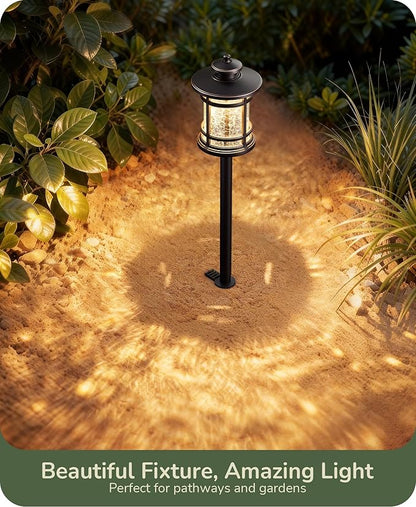 EDISHINE Low Voltage Pathway Lights, 3.4W 155LM 12V 3000K Outdoor Pathway Lights Wired, Waterproof Landscape Path Lights, 50,000H LED for Yard, Garden, Driveway, 12 Pack