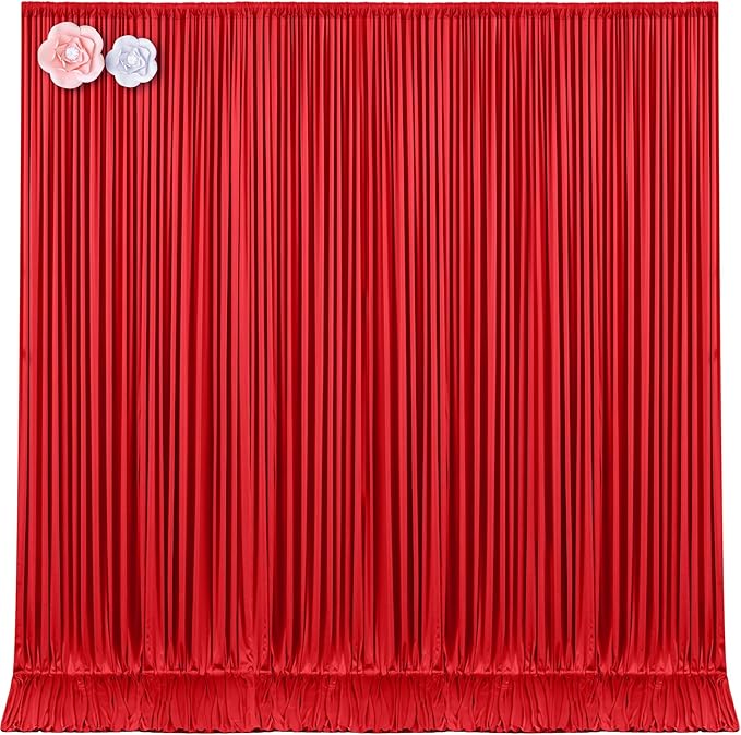 10x12 Red Backdrop Curtains for Wedding Party Wrinkle Free Backdrops Curtain Drapes Fabric Decorations Photo Back Drop Cloth for Baby Shower Photography Stage Reception 5ft x 12ft,2 Panels