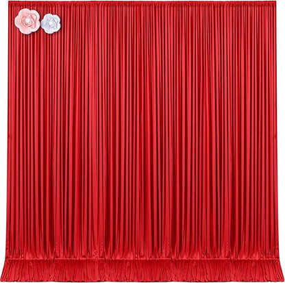10x12 Red Backdrop Curtains for Wedding Party Wrinkle Free Backdrops Curtain Drapes Fabric Decorations Photo Back Drop Cloth for Baby Shower Photography Stage Reception 5ft x 12ft,2 Panels