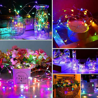 ZGWJ Fairy Lights Battery Operated, 12 Pack Mixed-color Twinkle String Lights 20 LED 7FT Waterproof 3 Lighting Modes for Easter Decor, Halloween, Christmas, Wedding Party Indoor and Outdoor Decoration