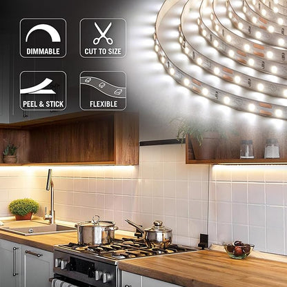 Armacost Lighting RibbonFlex Pro 12V White LED Strip Lights 60 LED/m, 5000K, 32.8 ft 162250