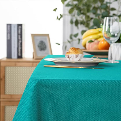 Hiasan 60 X 102 Inch Rectangle Textured Tablecloth - Waterproof Spillproof Antiwrinkle Jacquard Table Cloth for Kitchen and Dining Dinner, Outdoor Picnic, Holiday and Parties, Turquoise