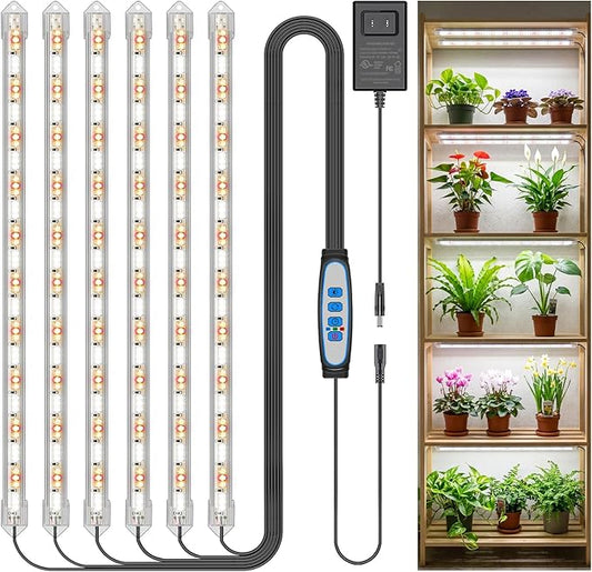 Kullsinss LED Plant Grow Light Strip, 36W 360 LEDs Grow Lights for Indoor Plants Full Spectrum with 6/12/16H Timer, 660nm/3000K/6000K Sunlike Grow Lamp for Seeds Starting Hydroponics Succulents