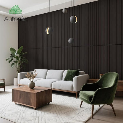 Wood Veneer Acoustic Panels,4 Pack 47.2”x23.6” Sound Panels, Decorative Large Wood Panels for Wall, for Office,Home Theater,Studio,Living Room,Ebony