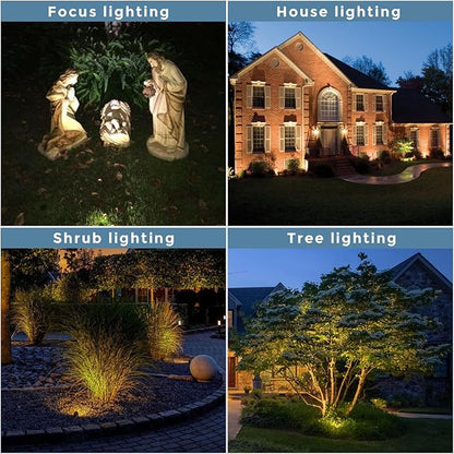 Gardencoin Solid Brass Outdoor Landscape Spotlights, 12V Heavy Duty LED Low Voltage Landscape Spot Light for Garden and Yard Uplighting, Bronze Accent Lighting Fixture Without MR16 Bulb, 4 Pack