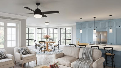 Design House 157354 Cali 52-inch Contemporary Indoor Ceiling Fan with LED Light Kit with 4-Blades, Reverse Airflow, Wall Control, Brushed Nickel