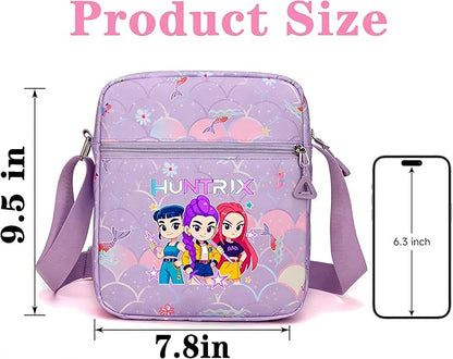 For K-Pop Mini Crossbody Bag - For Korean Idol Shoulder Bag - Cartoon Pattern Design For K-Pop Fans - Purple